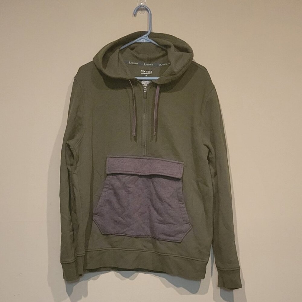 TekGear Men's Ultrasoft Fleece Pull-over Hoodie EUC size M
